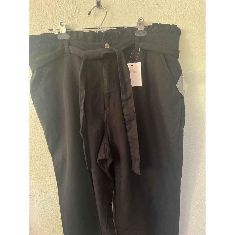 Lauren Conrad black ladder step pants Frills Elastic Waist SZ XXL